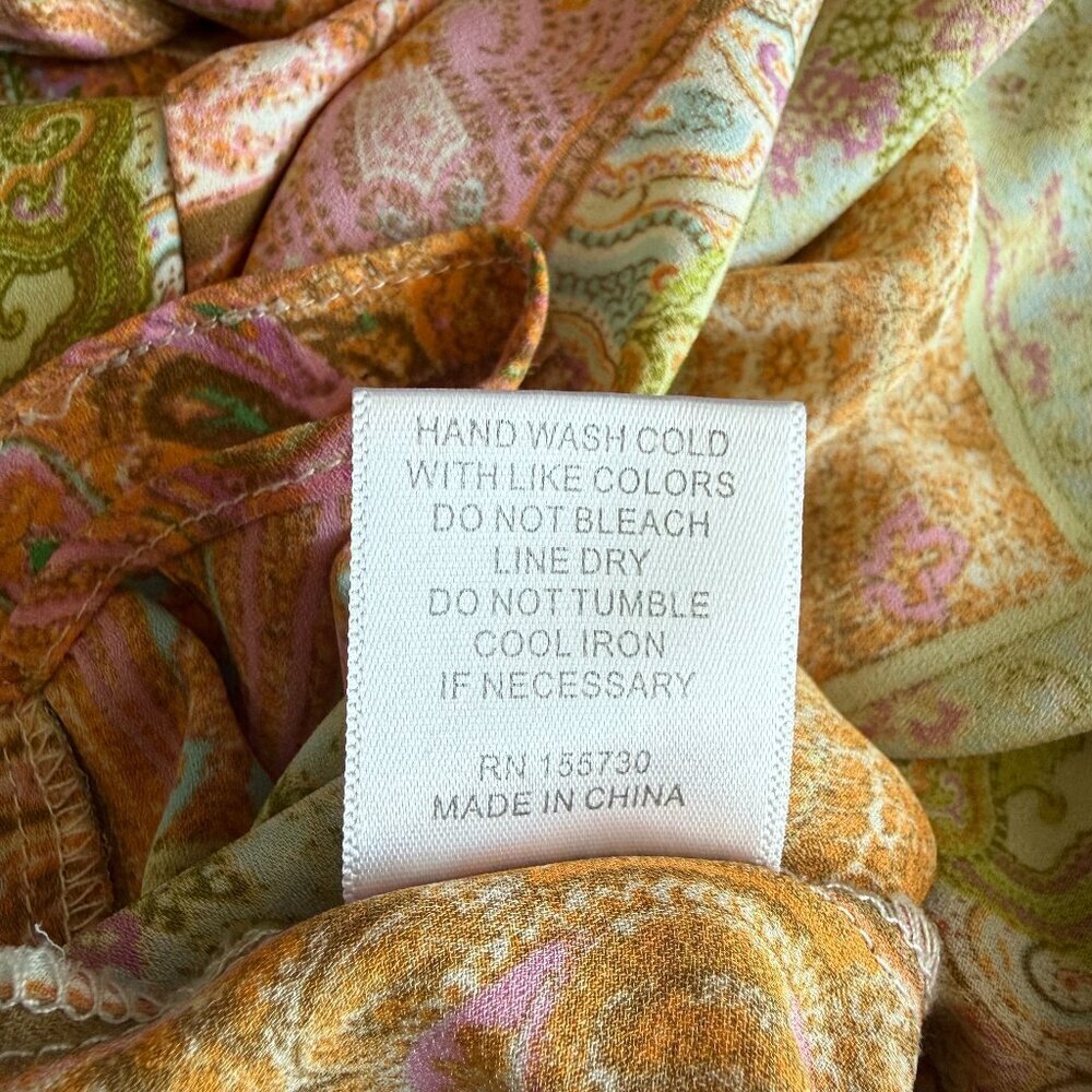 Rose & Olive Patchwork Paisley Button-Down Blouse Size L - Picture 6 of 6